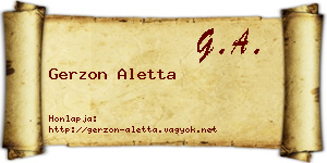 Gerzon Aletta névjegykártya